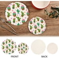 thumbnail image 4 of SKYSONIC 2 pcs Cactus Cartoon Doodle Pot Holders Trivets, Heat Resistant Trivets,Summer Floral Colorful Cotton Thread Weave Mats for Hot Pads Pans Pot Bowl Teapot, 4 of 7
