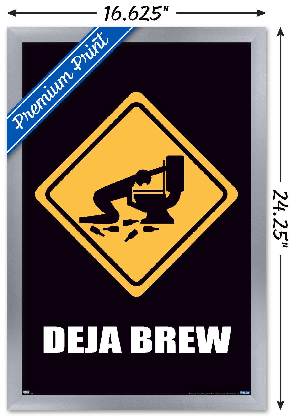 Deja Brew Wall Poster, 14.725" x 22.375", Framed
