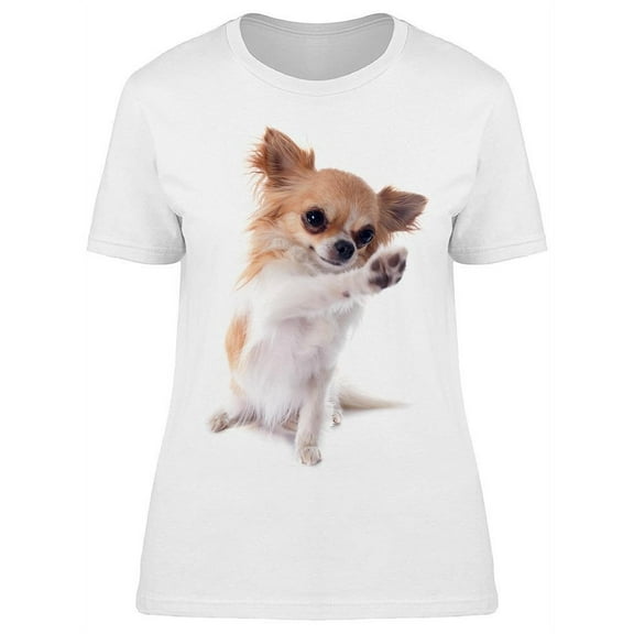 Cute Chihuahua Raising A Paw T-Shirt Women -Image by Shutterstock, Female Small