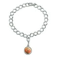 thumbnail image 2 of Giraffe Orange Circle Silver Plated Bracelet with Antiqued Charm, 2 of 3