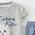 thumbnail image 4 of KPOPLK Toddler Baby Girl 2Pcs Clothes Short Sleeve Pattern Print Top Pants Set Summer Casual Outfits Size 6-12 Months,Grey, 4 of 9