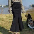 thumbnail image 2 of Ediodpoh Jeans Skirt for Women Summer Short Skirt High Waist Denim Skirt Comfortable for Everyday Womens Skirts Grey M, 2 of 6