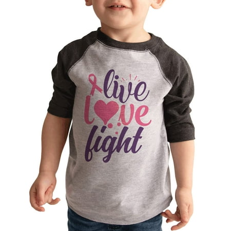 

7 ate 9 Apparel Kids Cancer Shirts - Live Love Fight Grey Shirt 18 Months