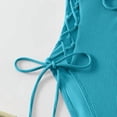 thumbnail image 4 of Xdegoge One Piece Swimsuit Women Lace Up Cross Halter Swimwear V Neck Adjustable Strappy Swimsuits Trendy Summer Vacation Bathing Suits, 4 of 5