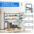 MISSLO 2 Tier Metal Long Shoe Rack Wire Grid Stackable Shoe Shelf Wide
