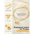 thumbnail image 6 of U7 14K Gold Plated Ankle Bracelets for Women Layered Initial Y Alphabet Anklets Adjustable Waterproof Summer Beach Foot Jewelry Gift for Mother's Day, 6 of 8