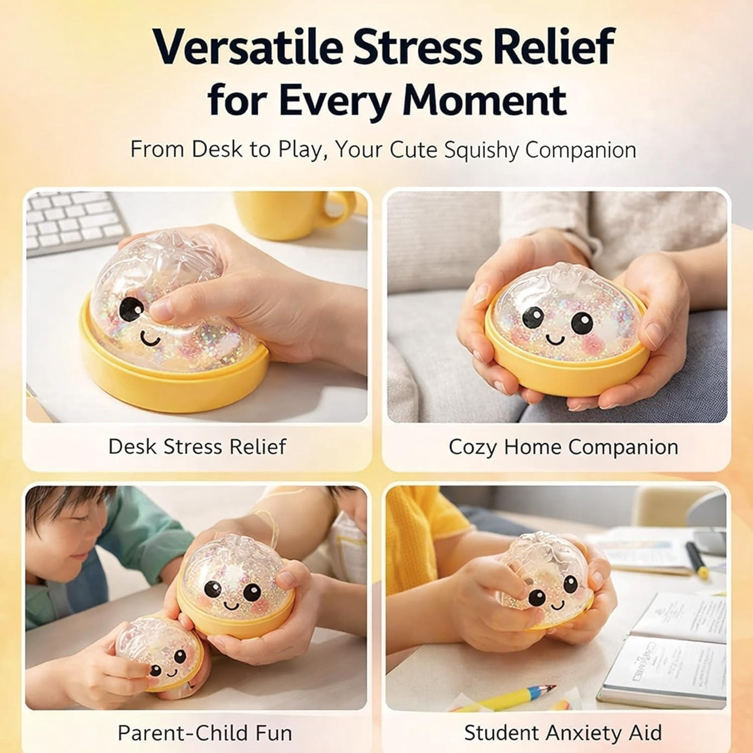 Giant Mystery Dumpling Squishy, 4 Inch Jumbo Dumpling Stress Ball, Squishy Bun, Anxiety Relief Fidget, Soft Squeeze Decompression Dough for Adults Classroom Prizes & Party Favors (Pink＋Blue)