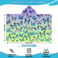 thumbnail image 2 of Gradient Color Butterfly Pattern Hooded Bath Towel，60"x35" for Ages 3 To 12 Kids, Quick Dry Lightweight Soft Microfiber Hood Beach Towel Cover Up for Kids, 2 of 7