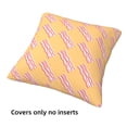 thumbnail image 3 of Throw Pillow Covers, Twill Bacon Print Yellow Soft Square Pillow Cases with Invisible Zipper for Couch Bed Sofa, Farmhouse Fall Home Decor 12"x12", 3 of 7