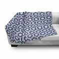 thumbnail image 2 of Mosaic Soft Flannel Fleece Blanket, Classic Moroccan Portuguese Style Hexagons Geometric Repetition, Cozy Plush for Indoor and Outdoor Use, 70" x 90", Indigo Dark Seafoam and White, by Ambesonne, 2 of 5