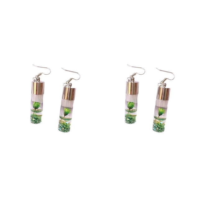 Minnieouse 1 par de pendientes de gota para mujer, colgante de flor, fiesta de cumpleaños, compromiso de boda, joyería elegante nupcial verde Verde 2piezas Minnieouse CBP308125