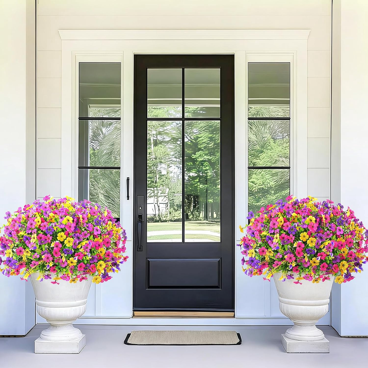 for Outdoors, 14 Bundles Faux Plants Outdoor for tion, UV Resistant Fake Flowers Artificial Plants & Flowers for Outdoors Garden Decor