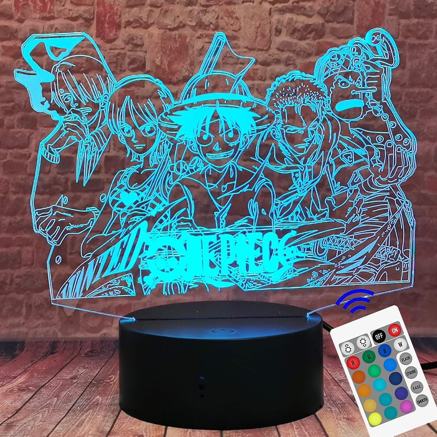 LOUHH Luz Nocturna De Ilusión 3D, Luz Nocturna De 16 Colores, Lámpara De Control Remoto Inteligente LED 3D Para Decoración De Habitaciones De Niños Y Regalos Para Niños