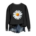 thumbnail image 5 of UTSJKR Color Block Sweatshirts for Women Daisy Printed Loose Crewneck Pullovers Long Sleeve Cute Graphic Tees Casual Tunic Blouse Black M, 5 of 7