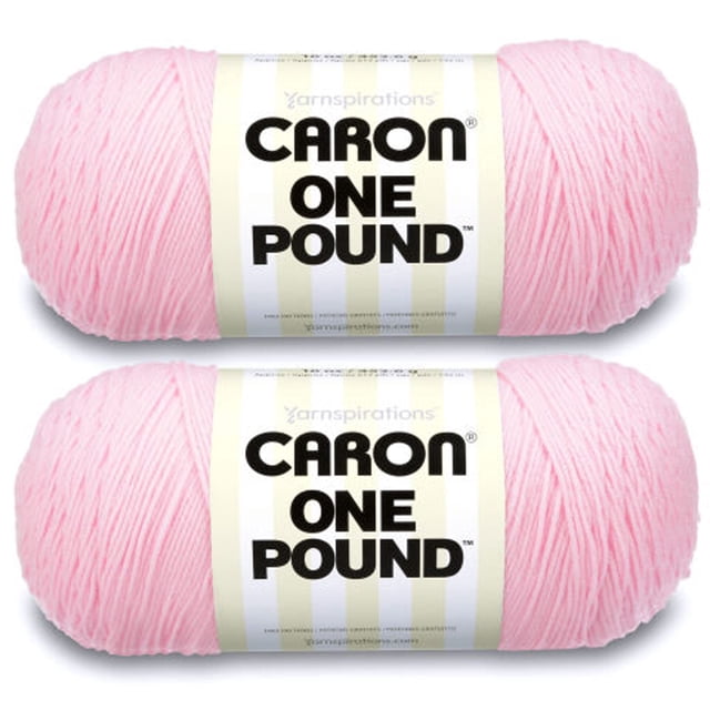 Hilo Caron One Pound Rosa Suave Paquete de 2 de 454 g Acrílico 812 Yardas