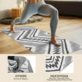 thumbnail image 4 of Black Geometric Chevron Dot Pattern Hot Yoga Mat Towel Non Slip for Hot Yoga - Quick-Drying Yoga Mat Cover with 4 Corner Pockets with Travel Bag - Hot Yoga Towel Non Slip 70"x26", 4 of 6