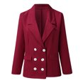 thumbnail image 3 of Women Workoffice Suit Solid Color Blazer Button Down Fitted Outwear Single Breasted Fashion Jacket V Neck Cardigan Pockets Professional Overcoat, 3 of 6