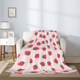 thumbnail image 2 of Sikiie Strawberry Floral Cozy Flannel Fleece Throw Blanket: Lightweight & Thick for All Seasons - Perfect for Women, Men, & Kids"80"x60", 2 of 6
