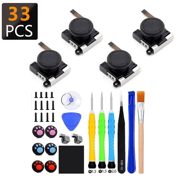 33 in 1 Repair Kit for Switch Joycon Controller, Joycon Joystick Replacement Tool Kit