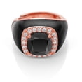thumbnail image 2 of Gem Stone King Made in Italy 18K Rose Gold Plated Silver 10MM Black Simulated Onyx and White Cubic Zirconia Black Enamel Adjustable Expandable Ring for Women (Size 5), 2 of 4