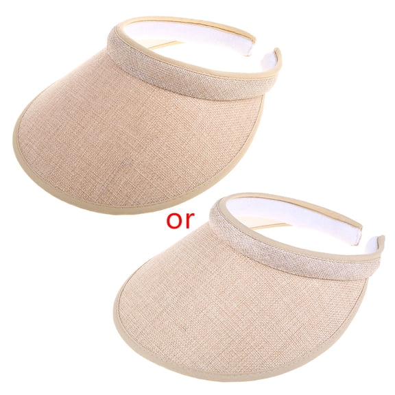 JUNTEX Baseball Cap Clip-On Outdoor Sports Women Solid Color Large Brim Sun Visor Hat