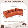 thumbnail image 2 of Aukfa 130" Oversized Modular Sectional Sofa Boneless Sofa with Chiase, 5 Pillows, Chenille, Orange, 2 of 7