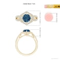 thumbnail image 5 of ANGARA Natural 1.55 ct London Blue Topaz Split Shank Ring with Diamond Hexagon in 14K Yellow Gold for Women (Size-7mm) | November Birthstone Jewelry for Women | London Blue Topaz Ring (Ring Size- 8.5), 5 of 10