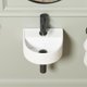 thumbnail image 3 of Lavabo de baño QISHKA semiovalado para colgar en la pared, blanco, 3 of 7