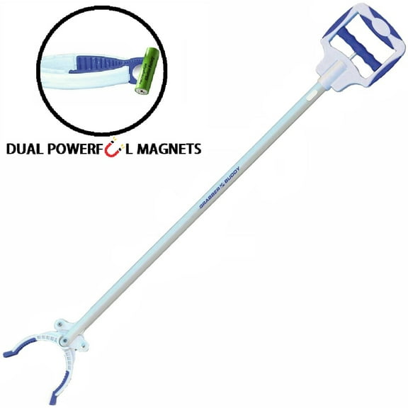 60" Grabber Buddy Extending Reaching Tool - with a 90 degree Angle-adjustable handle with 2 Heavy-Duty Magnets