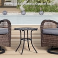 thumbnail image 4 of Wiilayok 3 Pieces Outdoor Swivel Glider Rocker Bistro Set, PE Wicker Rattan Patio Furniture Set, Rocking Chairs for Porch Deck Backyard, Gray, 4 of 9