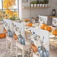 thumbnail image 2 of Thanksgiving Pumpkins Chair Covers Set of 8 Fall Leaves Flowers Chair Back Covers Stretch Removable Washable Slipcovers Protector for Dining Room Kitchen Party Decor, 2 of 5