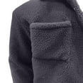 thumbnail image 4 of Wuxian Men Fuzzy Jacket Button Down Turndown Collar Shirt Jacket Soft Thermal Lined Open Front Coat With Pockets Fall Winter Warm Casual Dailywear,Grey,L, 4 of 6