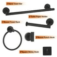 Oyajia Bathroom Hardware Set, 7Piece Stainless Steel Black Bathroom