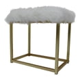 thumbnail image 4 of ACME Adao Vanity Mirror and Stool in White and Brass, 4 of 6