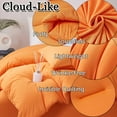 thumbnail image 4 of MorroMorn Comforter Set Queen Size, 4 Pieces All Season Bedding Comforters Sets, Soft Bed Set with 1 Down Alternative Duvet Insert 90×90 Inches, 2 Pillow Cases & 1 Fitted Sheet (Queen, Orange), 4 of 6