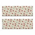 thumbnail image 2 of Fruits Bench Cushion Set of 2, Retro Valentine Theme with Strawberry Love Happiness Merry Lucky Image, Standard Size Foam Pad and Decorative Cover, Eggshell Ruby Army Green, by Ambesonne, 2 of 4