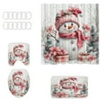 thumbnail image 2 of Christmas Shower Curtain 4-Piece Set, Santa Themed Bathroom Kit with Non-Slip Mats & Toilet Mat, 2 of 6