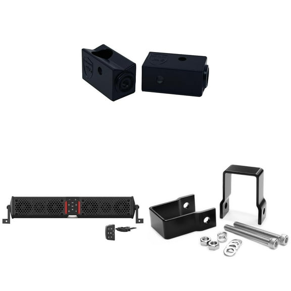 Wet Sounds STEALTH-XT-6-B Wet Sounds STEALTH XT 6 Speaker All-In-One Amplified Bluetooth Soundbar With Remote – Black with Slider Brackets and 1.25" Square Clamps