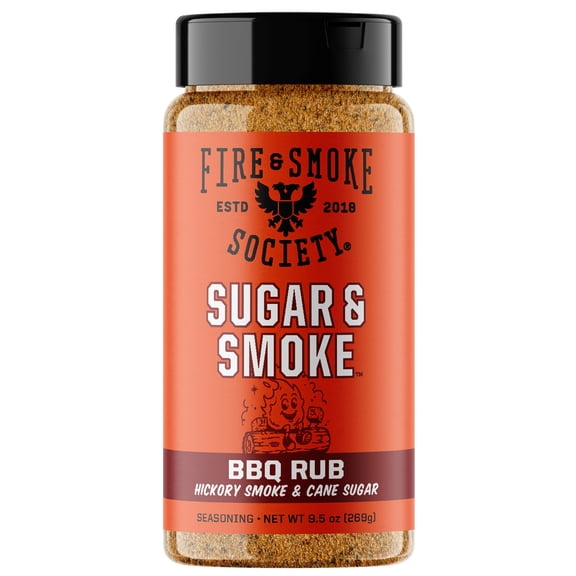 Fire & Smoke Society Sugar and Smoke BBQ Seasoning Blend for Grilling, 9.9 oz Mixed Spices & Seasonings
