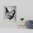 thumbnail image 2 of Poule wyandotte Noir et Blanc - Toile 36"x48 Pouces - Impression à la Demande, 2 of 5