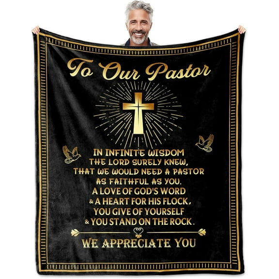Pastor Appreciation Gifts - Pastor Gifts for Men - Unique Pastor Gifts- Christian Blanket 60x50 Inch - Pastor Birthday Gifts for Pastor Appreciation Day