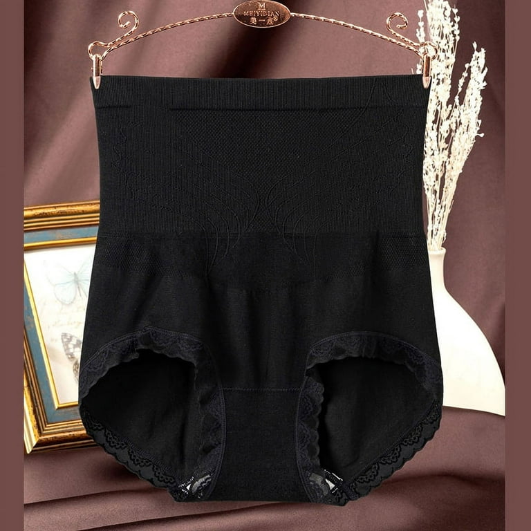 Ladies Underwear High Waist Cotton Panty Full Brief Seamless Breathable  Briefs with Lace Brim Plus Size 