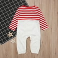 thumbnail image 7 of Baby Long Sleeve Jumpsuit Girls Christmas Cute Striped Cotton Comfort Red Romper Fall Winter Infant Boy Clothes, White, 0 Months, 7 of 7