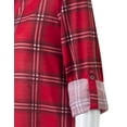 thumbnail image 4 of Doublju Women's Roll up Tab Sleeve Loose Fit Flared Plaid Shirts Dress With Plus Size, 4 of 4
