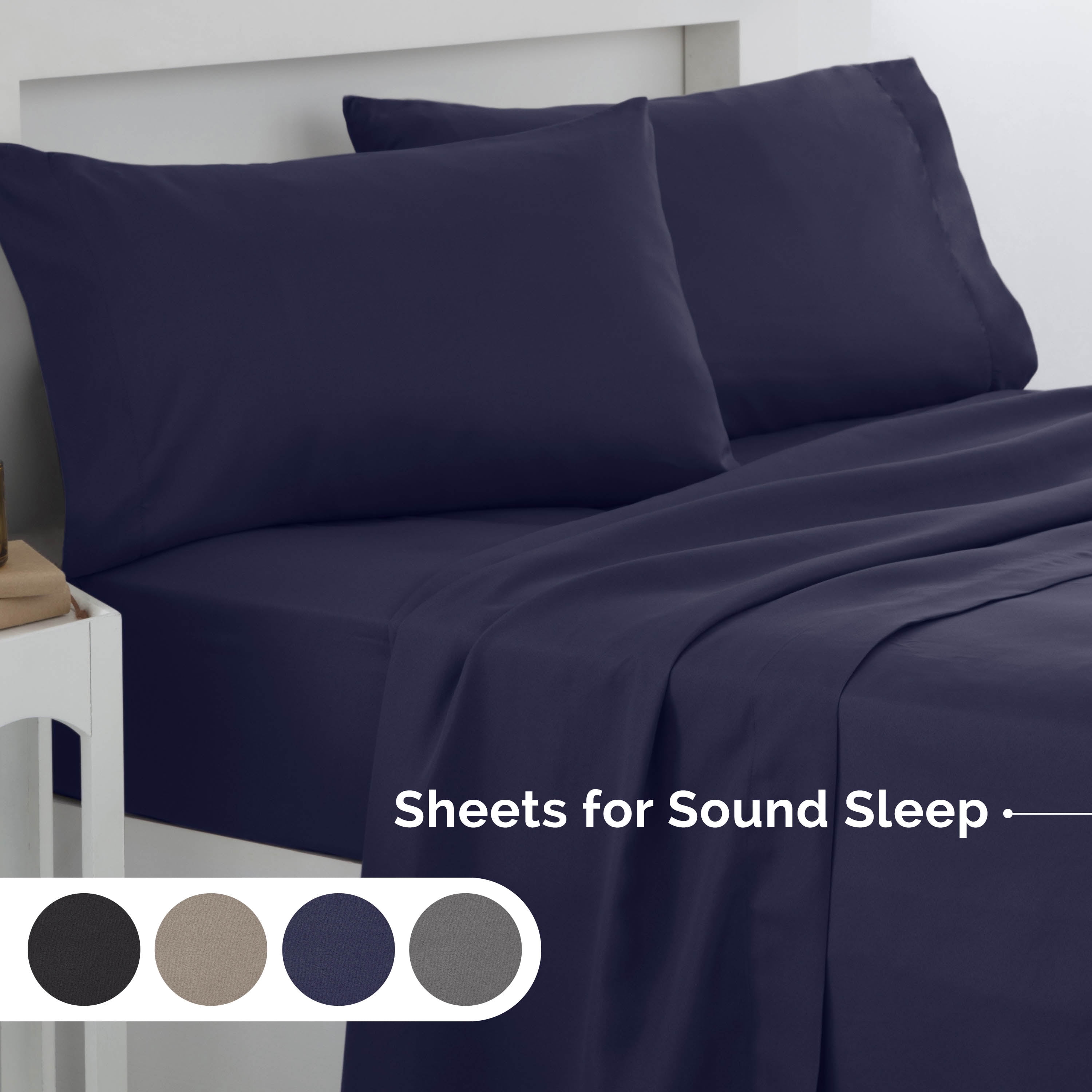 Martex Easy Living 3-Piece Twin Microfiber Sheet Set | Brushed Soft Easy Care | Navy Blue