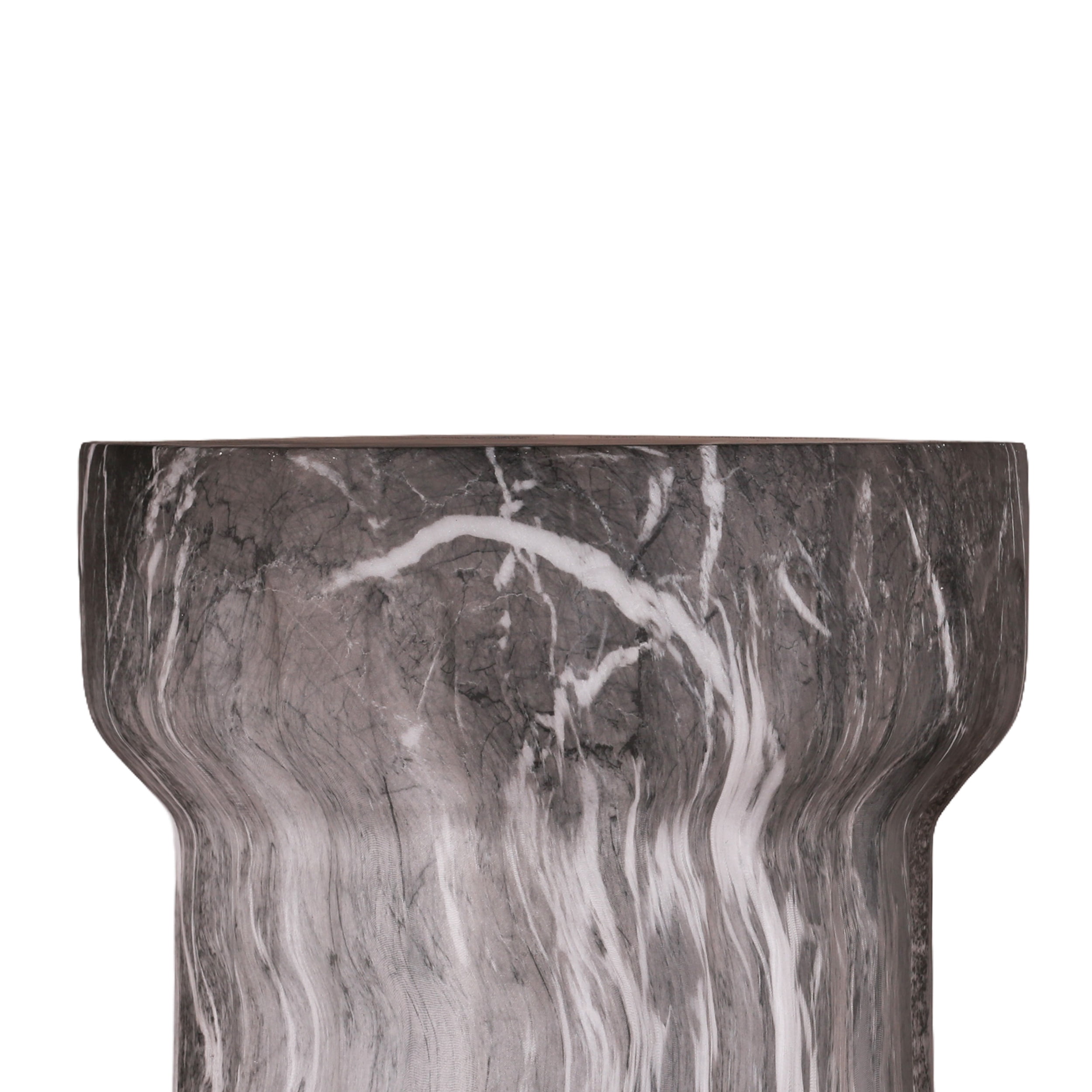 Cement Side Table, Faux Terrazzo Modern Round Accent End Table for Patio Garden Outdoor Home Decor, Marble