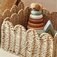 thumbnail image 3 of Scalloped Edge Basket, Wicker Storage Baskets,Handwoven Organizing Baskets for Shelves, Paper Rope Design, 3 of 6