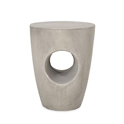 Christopher Knight Home Randall Outdoor Contemporary Lightweight Accent Side Table, Concrete Finish