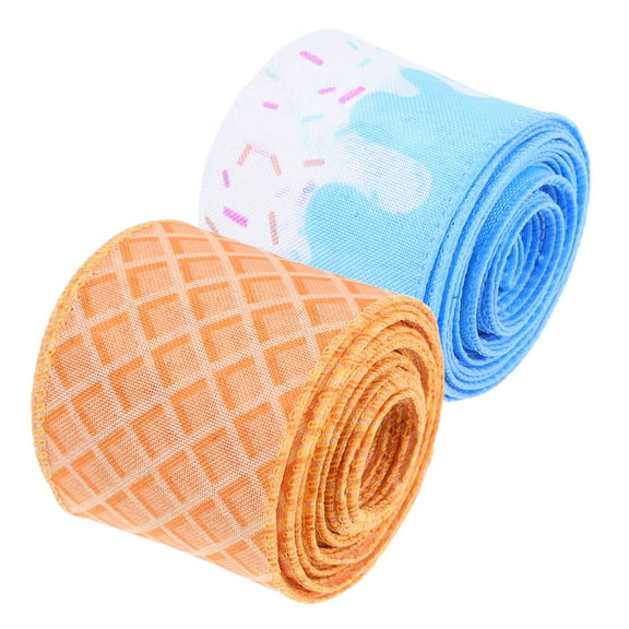 TAILTOSS 2 Rolls Party Supplies Assorted Color Polyester Wired Making Ribbons