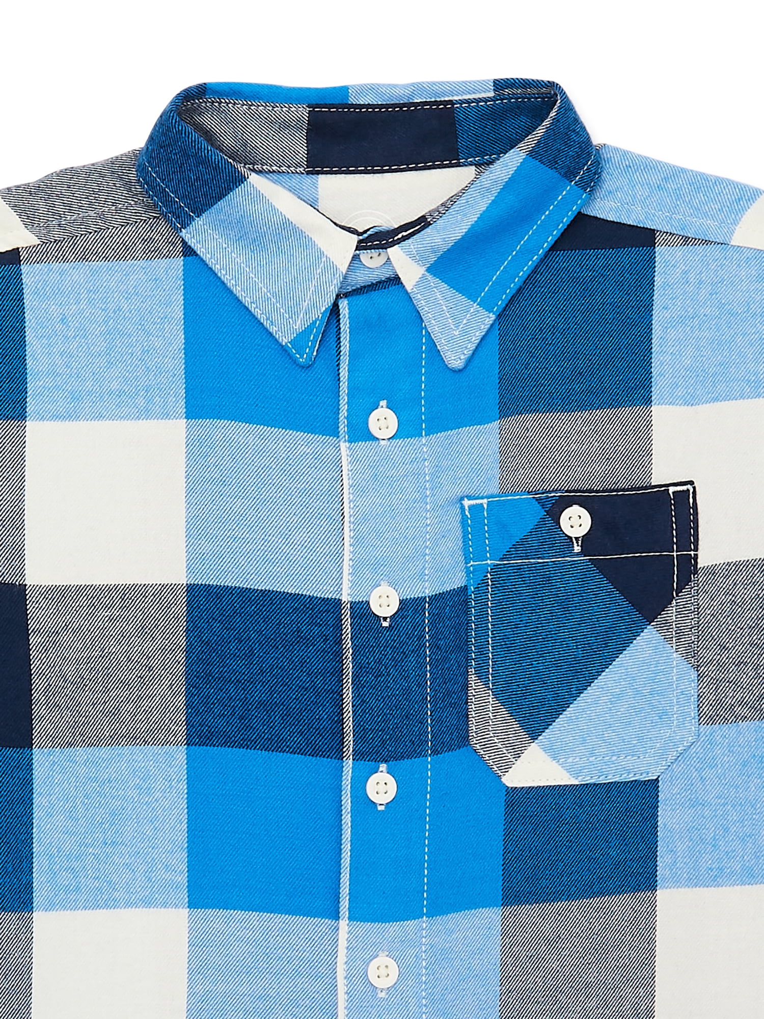 Wonder Nation Boys' Long Sleeve Flannel Shirt, Sizes 4-18 & Husky